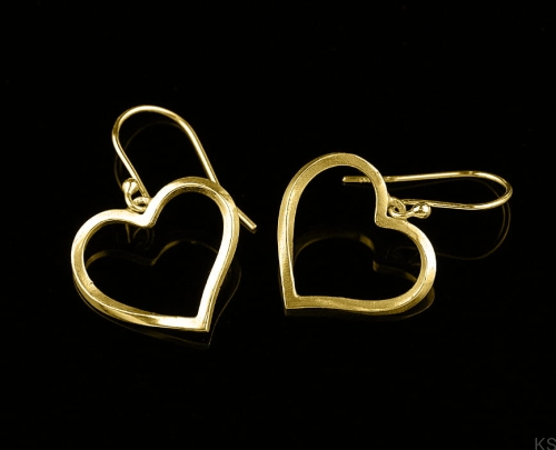 Pozłacane kolczyki serca KO-01 pr. 925
