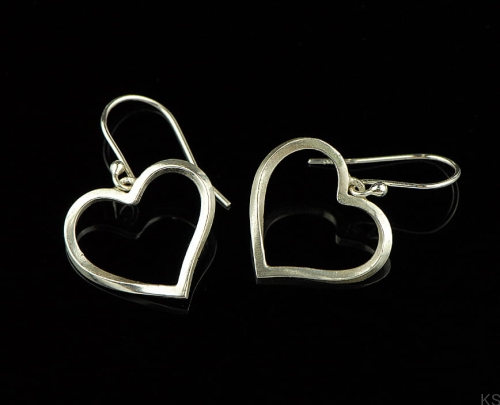 Srebrne kolczyki serca KO-01 pr. 925