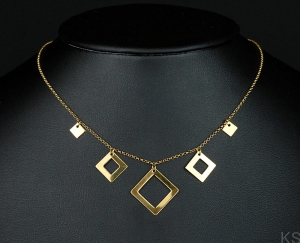 Choker z kwadratami pozłacany