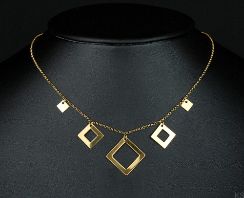 Choker z kwadratami pozłacany