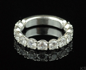 Pierścionek z cyrkoniami 4 mm crystal 