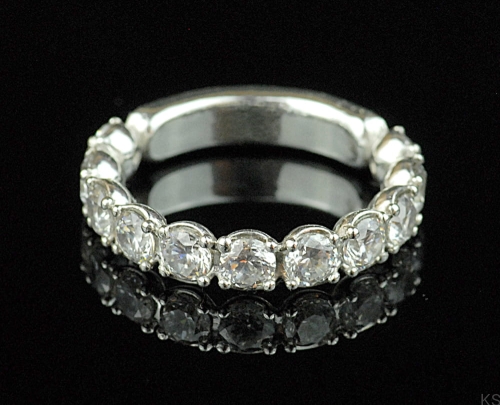 Pierścionek z cyrkoniami 4 mm crystal 