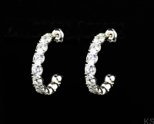 Kolczyki z 11 cyrkoniami 4mm crystal