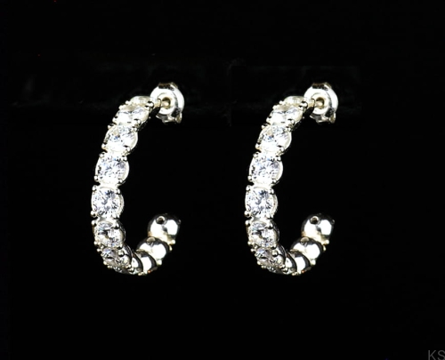 Kolczyki z 11 cyrkoniami 4mm crystal