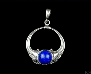 Srebrna zawieszka z kamieniem lapis lazuli wz. 05