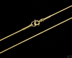 Srebrny Łańcuszek Żmijka 1,4 mm 38-80 cm 925 pozłacany 24 karatowym złotem