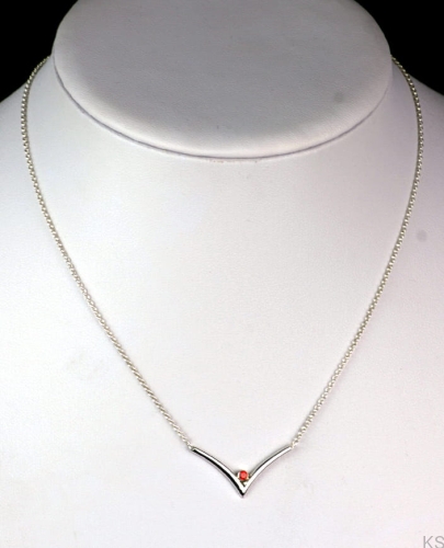 Choker "V" - granat