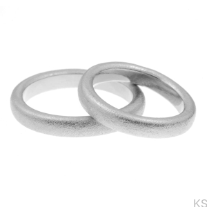 Obrączki ślubne 3,3 mm - białe złoto 585 szron
