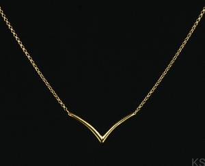 Choker "V" z żółtego złota 585
