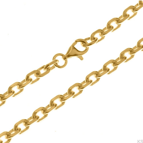 Srebrny łańcuszek Anker diamentowany 3,6 mm 38-80 cm 925 pozłacany
