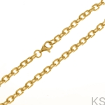 Srebrny łańcuszek Anker diamentowany 2,5 mm 38-80 cm 925 pozłacany 