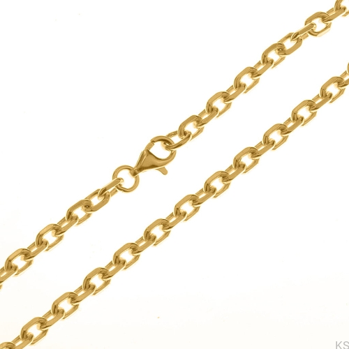 Srebrny łańcuszek Anker diamentowany 2,5 mm 38-80 cm 925 pozłacany 