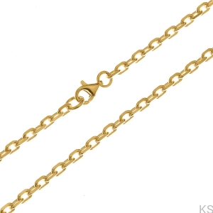 Srebrny łańcuszek Anker diamentowany 2,0 mm 38-80 cm 925 pozłacany