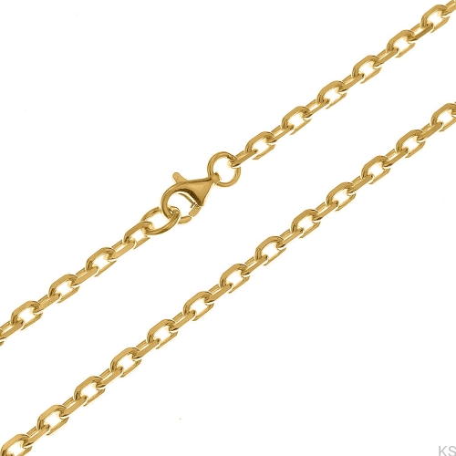 Srebrny łańcuszek Anker diamentowany 2,0 mm 38-80 cm 925 pozłacany