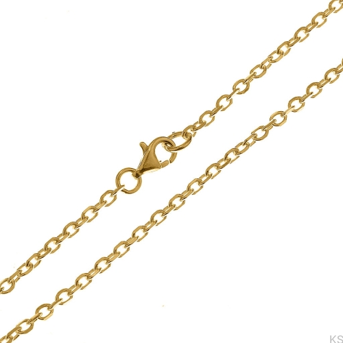 Srebrny łańcuszek Anker diamentowany 1,9 mm 38-80 cm 925 pozłacany