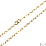 Srebrny łańcuszek Rolo 2,5 mm 38-80 cm 925 pozłacany