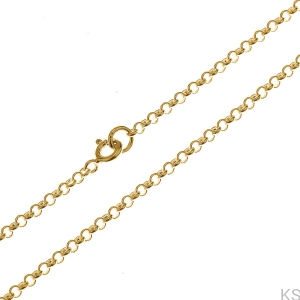 Srebrny łańcuszek Rolo 2,5 mm 38-80 cm 925 pozłacany