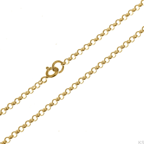 Srebrny łańcuszek Rolo 2,5 mm 38-80 cm 925 pozłacany