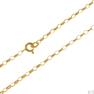 Srebrny łańcuszek Rolo Owal 2,0 mm 38-80 cm 925 pozłacany
