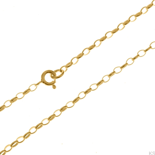 Srebrny łańcuszek Rolo Owal 2,0 mm 38-80 cm 925 pozłacany