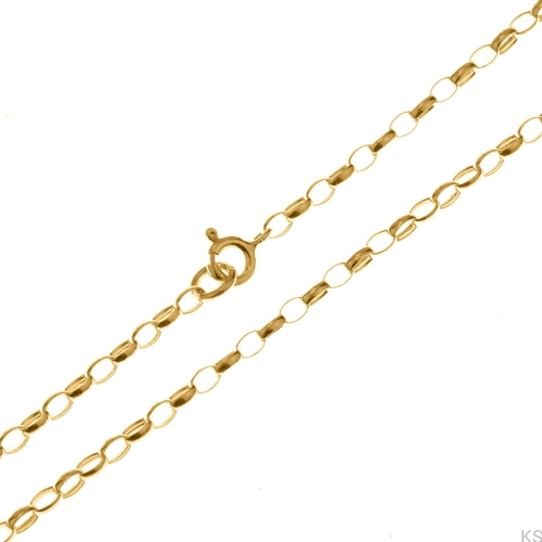 Srebrny łańcuszek Rolo Owal 2,3 mm 38-80 cm 925 pozłacany