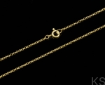 Srebrny Łańcuszek Rolo 1,1 mm 38-80 cm 925 pozłacany