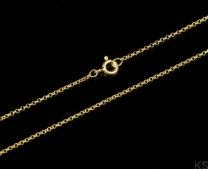 Srebrny Łańcuszek Rolo 1,1 mm 38-80 cm 925 pozłacany