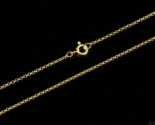 Srebrny Łańcuszek Rolo 1,1 mm 38-80 cm 925 pozłacany