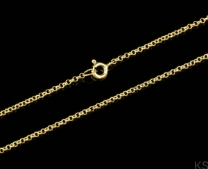 Srebrny Łańcuszek Rolo 1,6 mm 38-80 cm 925 pozłacany 24 karatowym złotem