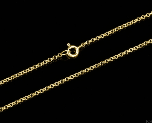 Srebrny Łańcuszek Rolo 1,6 mm 38-80 cm 925 pozłacany 24 karatowym złotem