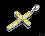 Krzyżyk z 11-ma cyrkoniami 3mm - gold