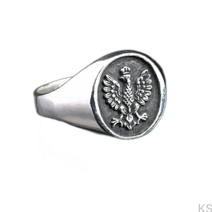 Srebrny pierścień z orłem pr. 925 wz. S - 06