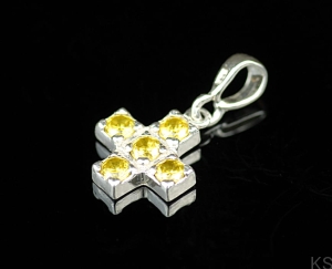 Srebrny krzyżyk z cyrkoniami 3mm - gold
