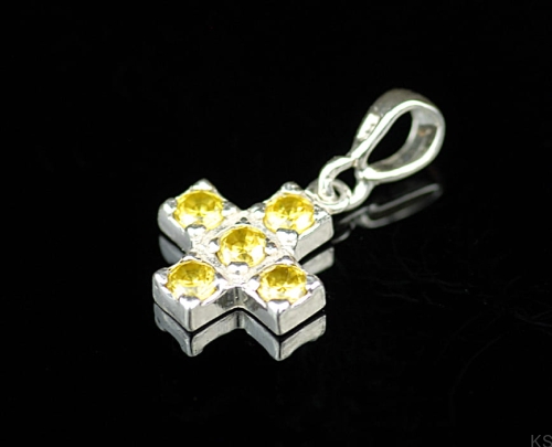 Srebrny krzyżyk z cyrkoniami 3mm - gold